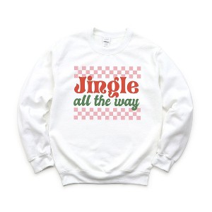 Simply Sage Market Women's Graphic Sweatshirt Jingle All The Way Checkered - 1 of 2