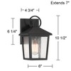 John Timberland Westmont 10 1/2" High Modern Outdoor Wall Light Fixture Mount Porch House Exterior Weatherproof Sand Black Aluminum Seeded Glass Shade - 4 of 4