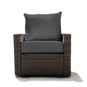 Honeycomb Outdoor Carmel Seat - Espresso Wicker Chair: Weather Resistant Modular Patio Lounge Furniture - 1 of 4