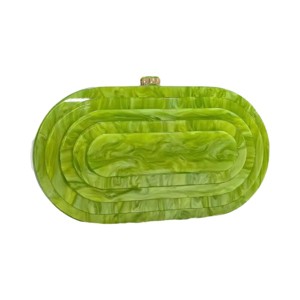 Acrylic Clutch Purse Marbled Evening Handags Elegant Shoulder Bag for Wedding Cocktail Party Prom C-Green - 1 of 4
