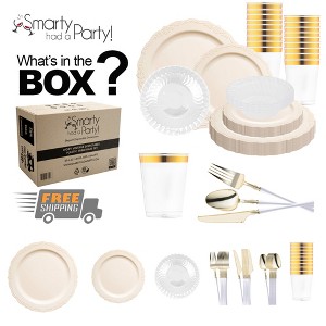 Smarty Had A Party Ivory Vintage Plastic Tableware Set - 60 Sets - 1 of 4