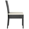 vidaXL Black Patio Dining Chairs – 4 pcs Set, Poly Rattan Material with Powder-Coated Steel - Includes Cream Colored Cushions for Outdoor Use - 3 of 4