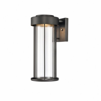 Matte Black Swing Arm Dimmable LED Wall Sconce with Clear Glass Cylinder