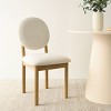 Beige Boucle Dining Chair Set Of 4,Wooden Dining Table Chairs With Upholstered Seat And Back Nice Kitchen Chairs Set Of 4 Under $100-Cuddlewood - 3 of 4