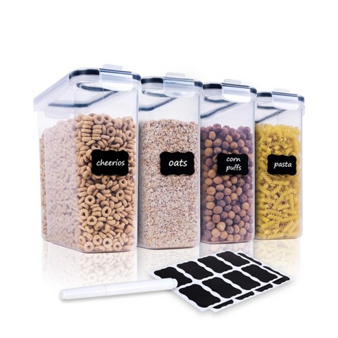 Zeus & Ruta 4-Piece Large Capacity Airtight Food Storage Container Set for Kitchen Pantry Organization
