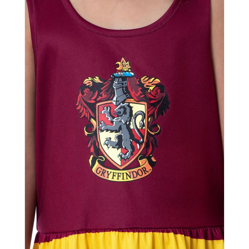 Harry Potter Girls All Houses Crest Logo Tank Stripe Accent Pajama Nightgown, 3 of 5