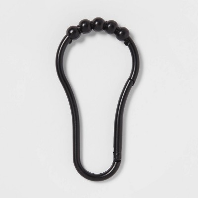 Dyiom Stainless Steel Shower Curtain Rings/Hooks, in Black B0B7VS83S6 - The  Home Depot