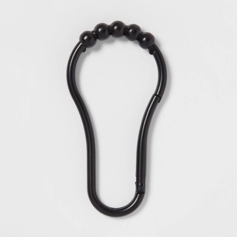 V Hook Shower Curtain Rings Matte Black - Made By Design™