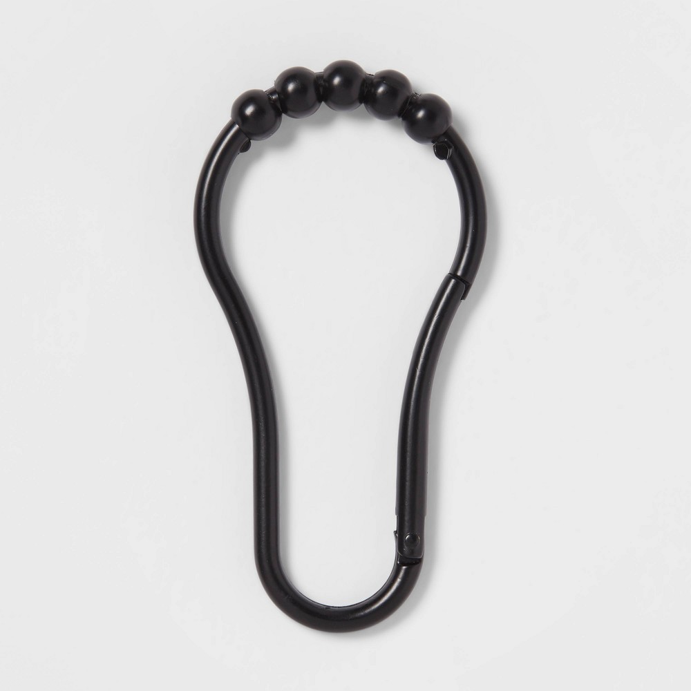 Photos - Other sanitary accessories V Hook Shower Curtain Rings Matte Black - Threshold™