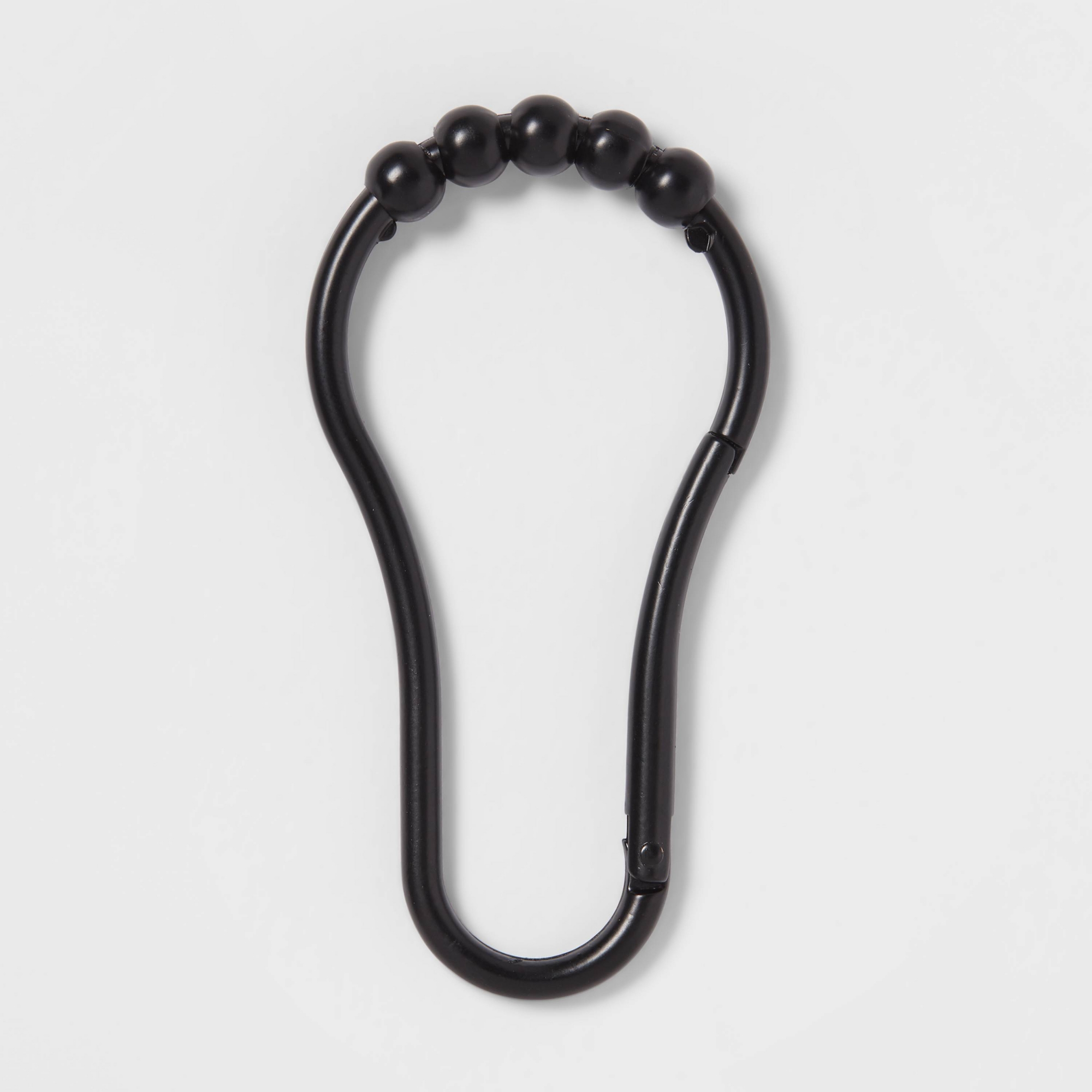 V Hook Shower Curtain Rings Matte Black - Threshold™