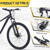 Aukfa Mountain Bike Suspension Fork 27.5 Inch Wheels 8 Speed Bicycle Dual Disc Brakes, All Terrain Mountain Bike Men Women Youth - 4 of 4