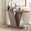 TiramisuBest 60 inch Console Table End Table Natural Wood Veneer V Base Minimalist Sofa Hall Entryway Display - 2 of 4