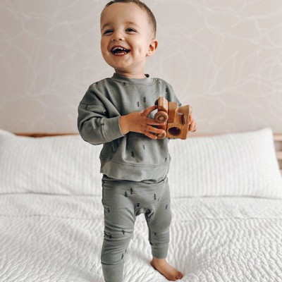 günamüna® Baby Two - Piece Set with DIAPER-ZiP Bamboo Rayon Fleece - Forest - 6 Months