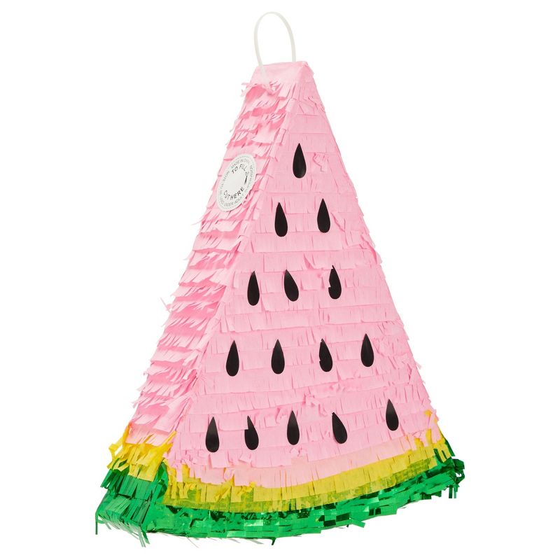 Sparkle and Bash Watermelon Pinata for Kids Birthday, One in a Melon Party Decorations for Summer, Small, 13.7 x 3 x 16.3 In, 1 of 8