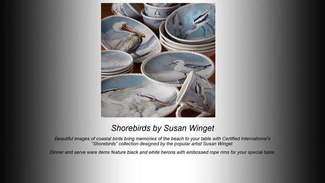Set of 4 Shorebirds Ice Cream Bowls - Certified International, 2 of 4, play video