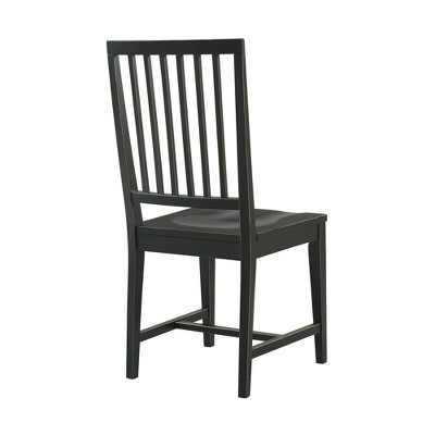 Vienna High-Back Black Rubberwood Slat Side Chairs, Set of 2