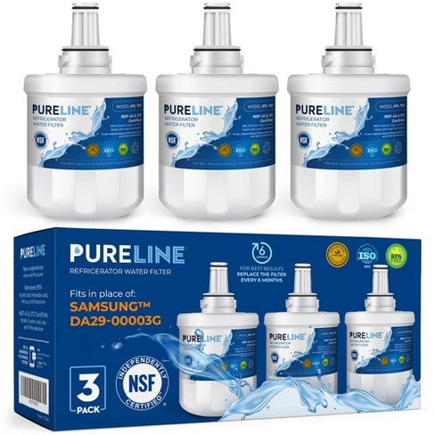 PureLine DA29-00003G Replacement for Samsung Aqua-Pure Plus, DA29-00003A, DA29-0003B, RFG237AARS, RS22HDHPNSR, Refrigerator Water Filter (3 Pack) - image 1 of 4