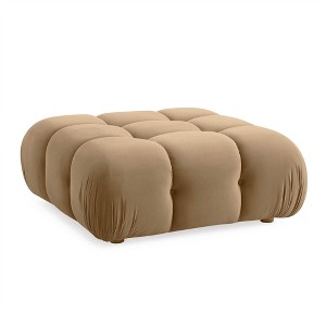 TOV Furniture Calliope Performance Velvet Modular Ottoman in  Cafe Au Lait - 1 of 4
