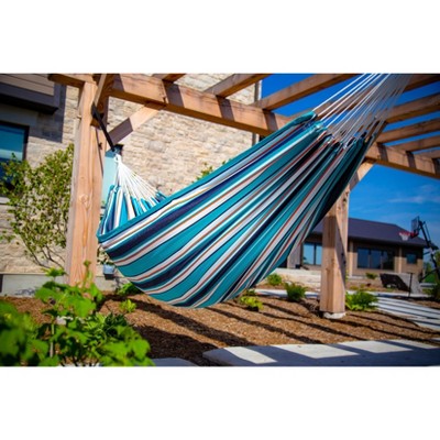 Surfside Blue and White Striped Acrylic Double Hammock