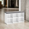 Cushion, Shoe Storage 6 Compartments and 3 Adjustable Shelves Entryway Bench with Padded Seat, for Bedroom, Closet, Living Room - 2 of 4