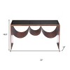 HomeRoots 32" Black and Copper Mirrored Glass and Steel Solid Coffee Table - 3 of 4
