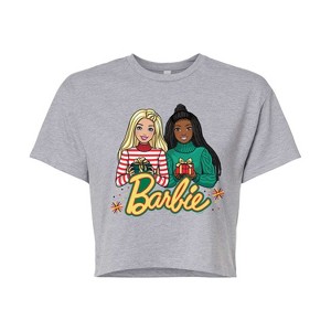 Women's - Barbie - Winter Holiday Friends Cropped Graphic T-Shirt - 1 of 4