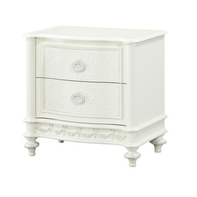 Acme Furniture,Dorothy Nightstand 2 Drawers, Ivory Finish