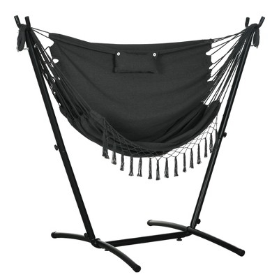 Outsunny Hammock Chair w/ Stand, Hammock Swing w/ Phone Holder