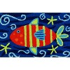 Jellybean Striped Orange Fish Doormat – Bright, Coastal Welcome Mat for Beach Homes, Patios, Porches, and Entryways, 20"X30" - 2 of 3