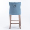 PAGED Bar Stools Set of 2 Modern Swivel Velvet Barstools with Button Tufted Back and Wooden Legs for Bar, Kitchen - 4 of 4