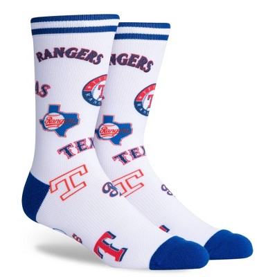 MLB Texas Rangers Mixed Up Crew Socks - L