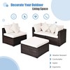 Tangkula 4PCS Rattan Patio Sofa Conversation Set Outdoor Furniture Set w/ Cushion - 4 of 4