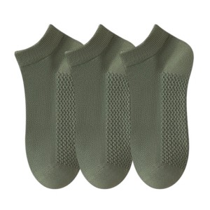 Alilang 3-Pack Men’s Low Cut Cotton Ankle Socks with Breathable Mesh Knit and Odor-Resistant Antibacterial Design - 1 of 4