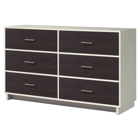 Richfield Two Tone 6 Drawer Dresser White Espresso Room