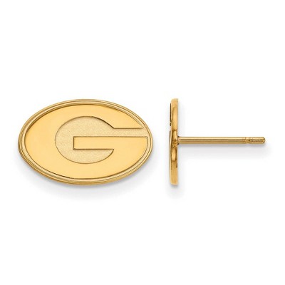 Black Bow Jewelry 14k Yellow Gold Georgia Bulldogs NCAA Post Earrings