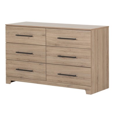 Image of South Shore Primo 6 Drawer Double Dresser Rustic Oak