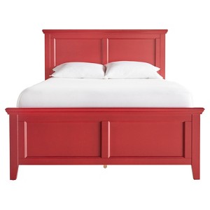 Balbo Wood Panelled Bed - Queen - Red - Inspire Q