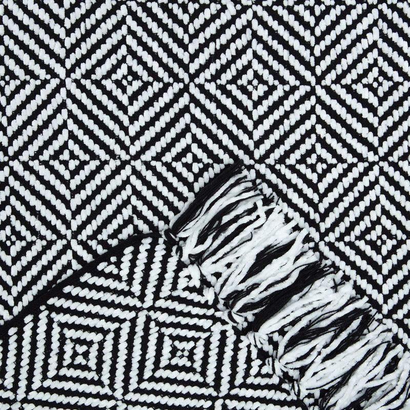 Chanasya Chenille Knit Diamond Textured Decorative Throw Blanket with Tassels, 5 of 6