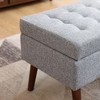 CAVINAS Upholstered Storage Ottoman Bench, Tufted Entryway Bench with Safety Hinge, Ottoman with Storage for Bedroom, End of Bed Bench Foot - 2 of 4