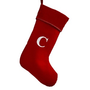 Personalization Mall Joyful Initial Embroidered Christmas Stocking - 1 of 4