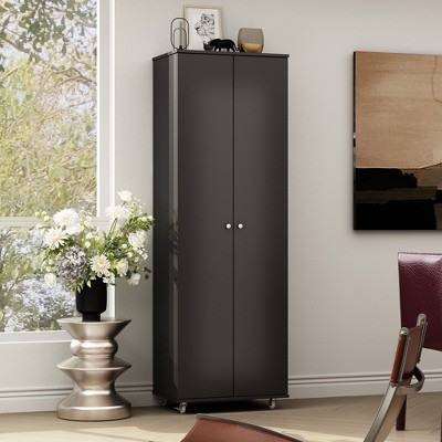 FUFU&GAGA Double Door Shoe Cabinet Entryway High Shoe Rack Large Storage Space With Multi Shelves