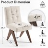 YOUNIKE Modern Upholstered Chair Dining Room Armless Kitchen Chairs Set of 4 Linen Fabric Chair Vanity with 4.7" Thick Cushion Wood V-Leg - 3 of 4