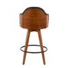Mid-Century Counter Stool with Swivel, Wood and Faux Leather Seat for Kitchen or Dining (Set of 1) - 4 of 4