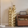 Gulches Glamorous Gold Distressed Metal Vase Set - 3D Triangle Design - 2 of 4