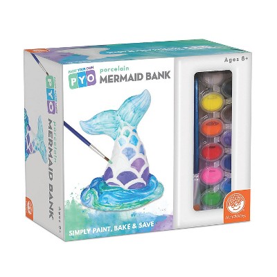 MindWare Paint Your Own Porcelain Bank: Mermaid - Creative Activities - 3 Pieces