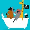 Girl's Design By Humans The pirate ship By radiomode T-Shirt - 2 of 3