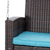 Resenkos 2-Person Wicker Swing Bench, Outdoor Patio Swing Chair With Cushions,  Perfect for Garden, Orange - 4 of 4
