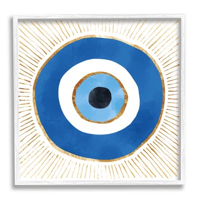 Stupell Evil Eye Symbol Striped Rays Framed Giclee