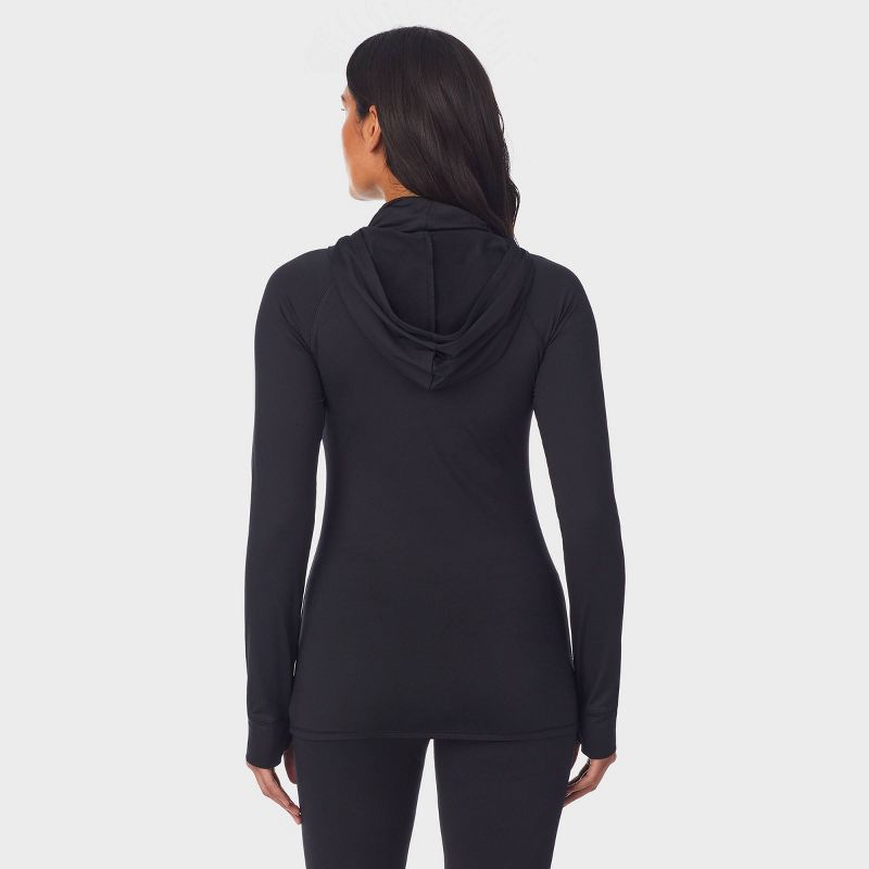 Warm Essentials by Cuddl Duds Women's Thermal Active Balaclava Top - Black, 6 of 10