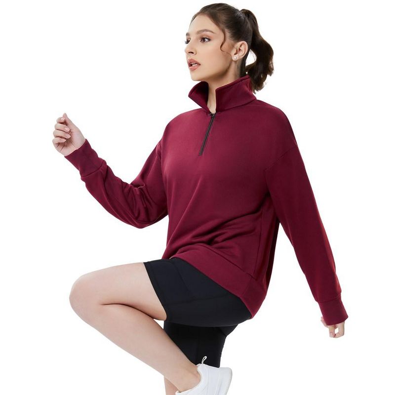 Womens Oversized Sweatshirts Hoodies Half Zip Pullover Fall Fashion Outfits 2024 Y2k Clothes, 2 of 7